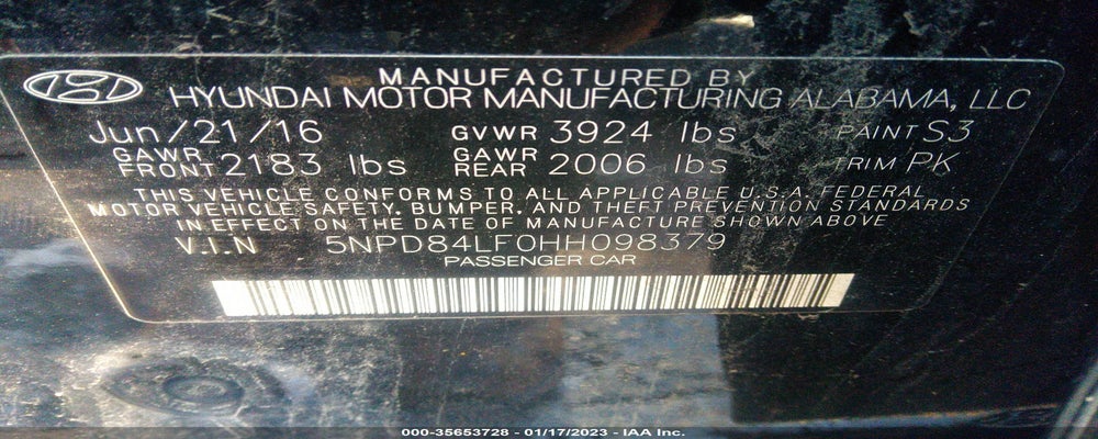 5NPD84LF0HH098379 2017 HYUNDAI ELANTRA photo no. 9