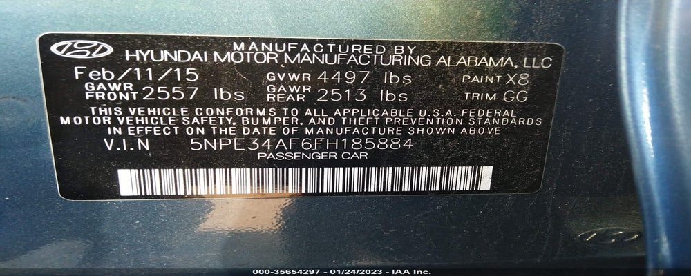 5NPE34AF6FH185884 2015 HYUNDAI SONATA photo no. 9