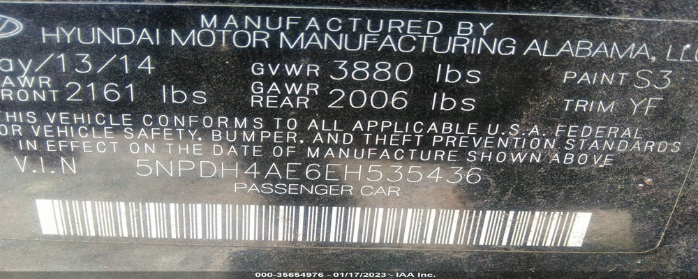 5NPDH4AE6EH535436 2014 HYUNDAI ELANTRA photo no. 9
