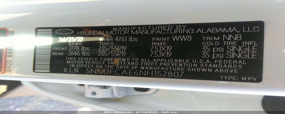 5NMJFCAE6NH152807 2022 HYUNDAI TUCSON photo no. 9