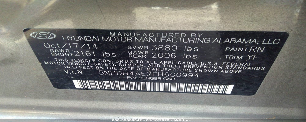 5NPDH4AE2FH600994 2015 HYUNDAI ELANTRA photo no. 9