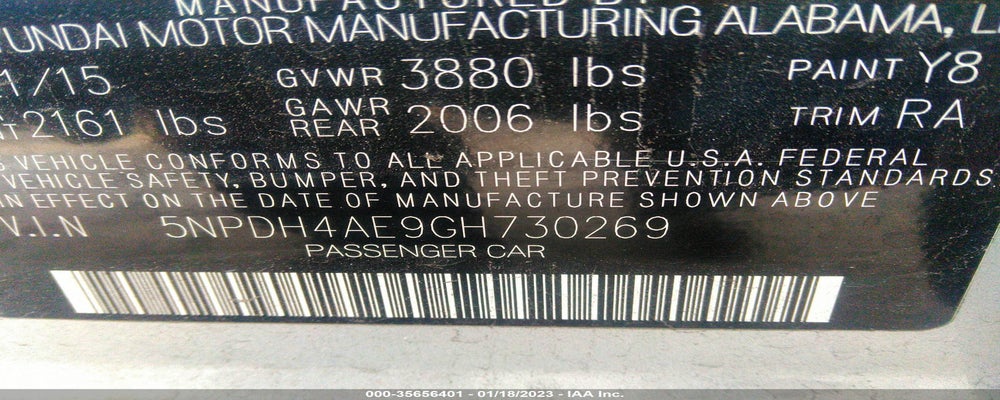 5NPDH4AE9GH730269 2016 HYUNDAI ELANTRA photo no. 9