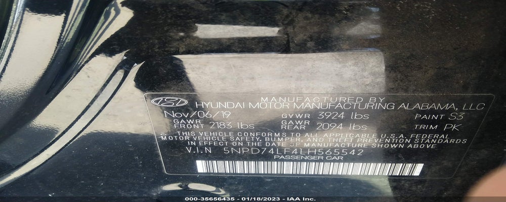 5NPD74LF4LH565542 2020 HYUNDAI ELANTRA photo no. 9