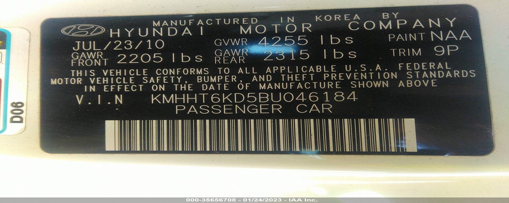 KMHHT6KD5BU046184 2011 HYUNDAI GENESIS COUPE photo no. 9