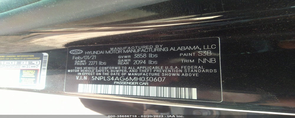 5NPLS4AG6MH030607 2021 HYUNDAI ELANTRA photo no. 9