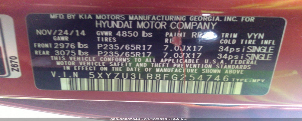 5XYZU3LB8FG254746 2015 HYUNDAI SANTA FE SPORT photo no. 9