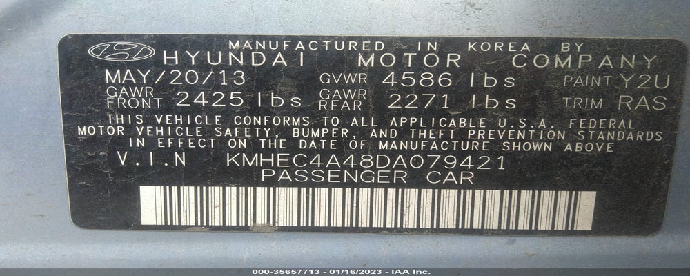 KMHEC4A48DA079421 2013 HYUNDAI SONATA HYBRID photo no. 9