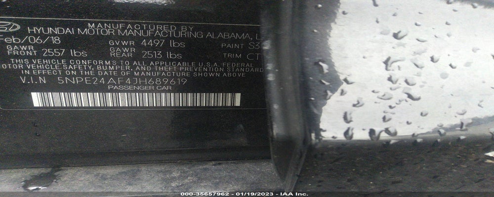 5NPE24AF4JH689619 2018 HYUNDAI SONATA photo no. 9