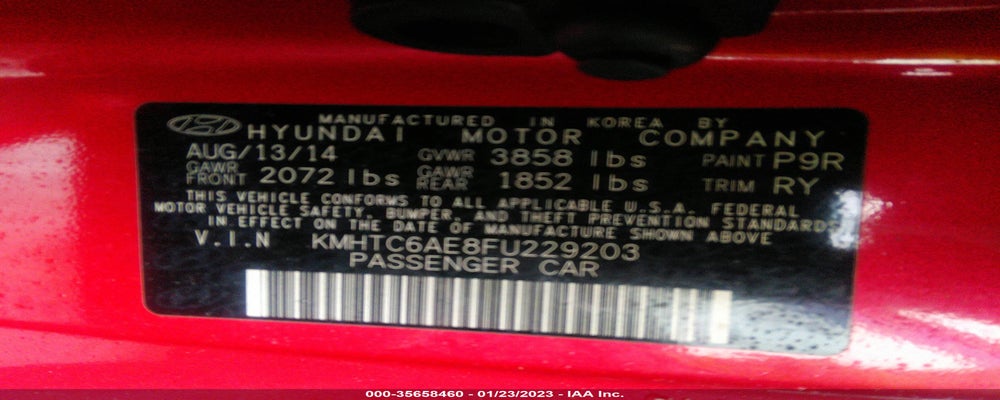 KMHTC6AE8FU229203 2015 HYUNDAI VELOSTER photo no. 9