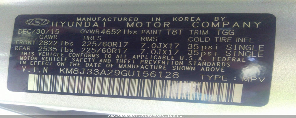 KM8J33A29GU156128 2016 HYUNDAI TUCSON photo no. 9