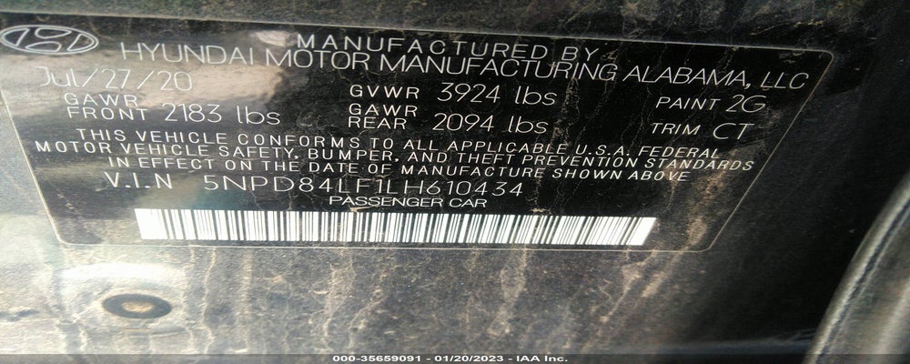 5NPD84LF1LH610434 2020 HYUNDAI ELANTRA photo no. 9