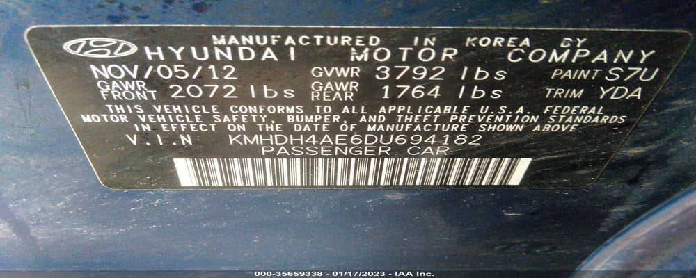 KMHDH4AE6DU694182 2013 HYUNDAI ELANTRA photo no. 9