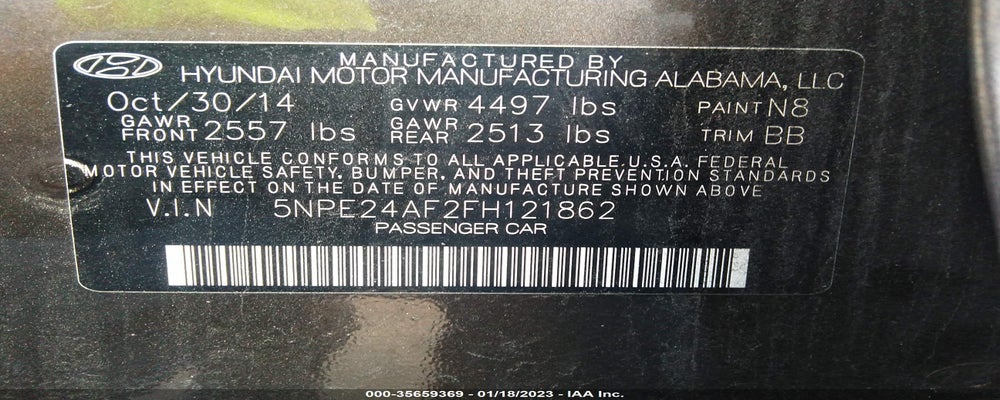 5NPE24AF2FH121862 2015 HYUNDAI SONATA photo no. 9