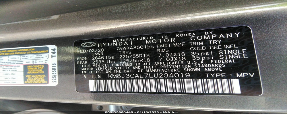 KM8J3CAL7LU234019 2020 HYUNDAI TUCSON photo no. 9