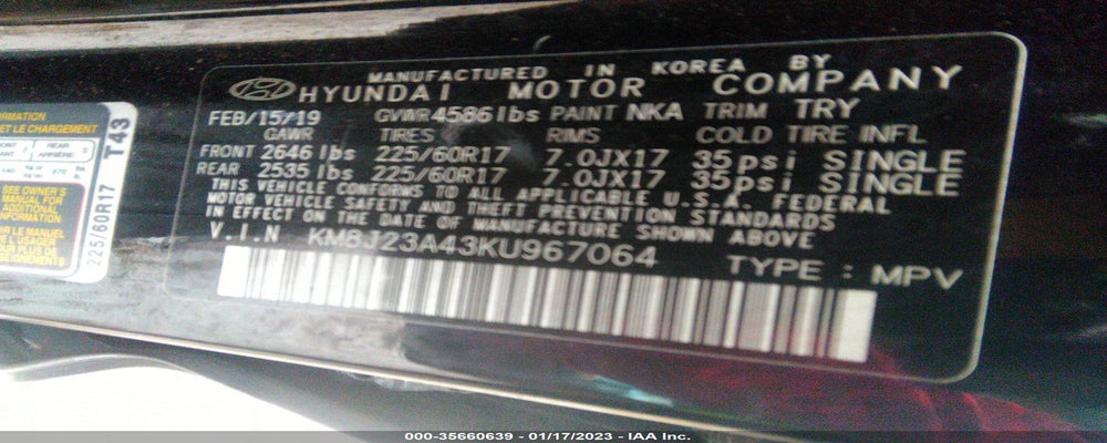 KM8J23A43KU967064 2019 HYUNDAI TUCSON photo no. 9