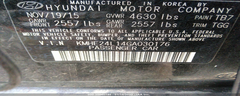KMHE24L14GA030176 2016 HYUNDAI SONATA HYBRID photo no. 9
