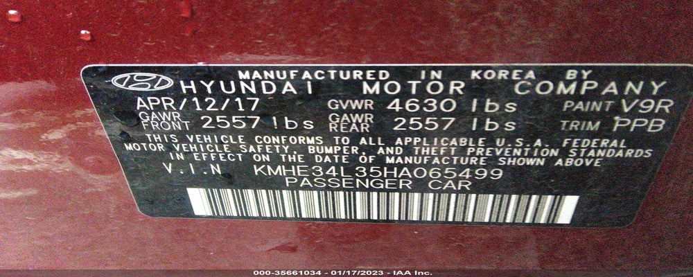 KMHE34L35HA065499 2017 HYUNDAI SONATA HYBRID photo no. 9