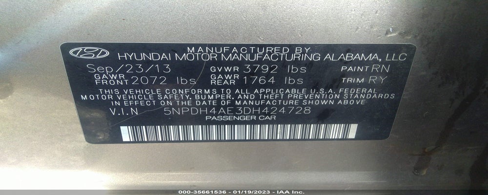 5NPDH4AE3DH424728 2013 HYUNDAI ELANTRA photo no. 9