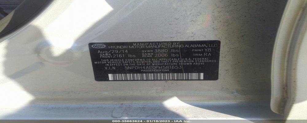 5NPDH4AE0FH581653 2015 HYUNDAI ELANTRA photo no. 9