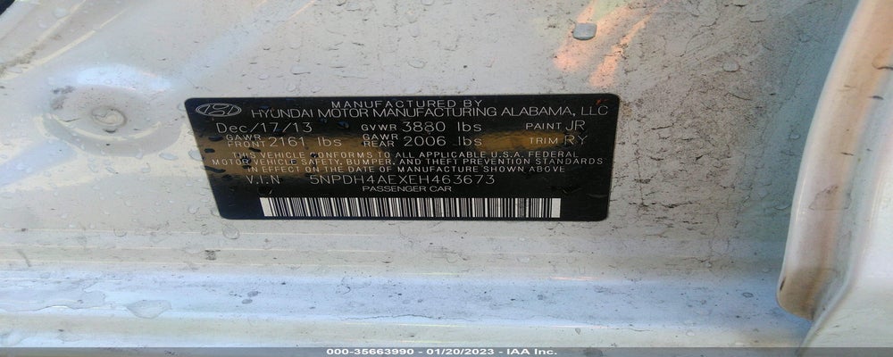 5NPDH4AEXEH463673 2014 HYUNDAI ELANTRA photo no. 9