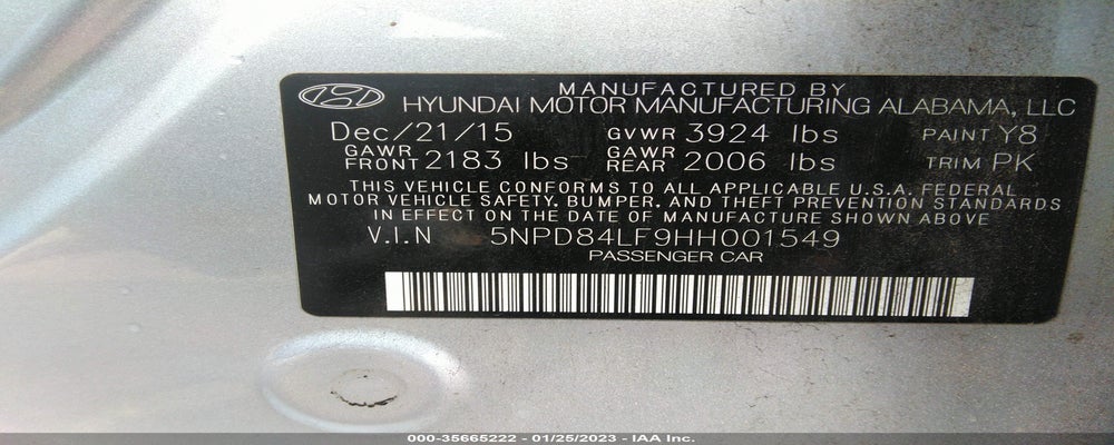 5NPD84LF9HH001549 2017 HYUNDAI ELANTRA photo no. 9