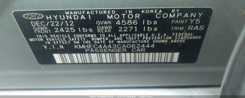 KMHEC4A43CA062444 2012 HYUNDAI SONATA photo no. 9