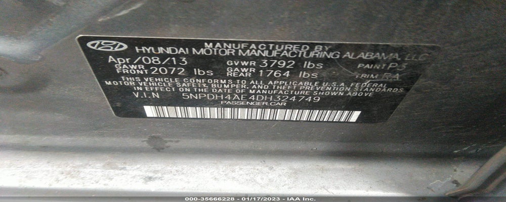 5NPDH4AE4DH324749 2013 HYUNDAI ELANTRA photo no. 9