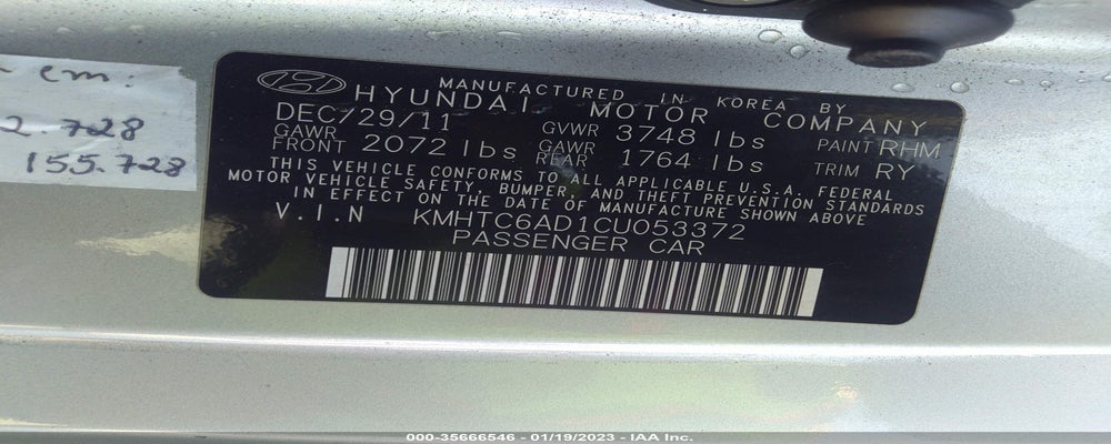 KMHTC6AD1CU053372 2012 HYUNDAI VELOSTER photo no. 9