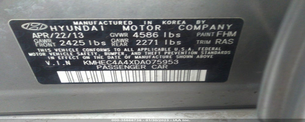 KMHEC4A4XDA075953 2013 HYUNDAI SONATA HYBRID photo no. 9