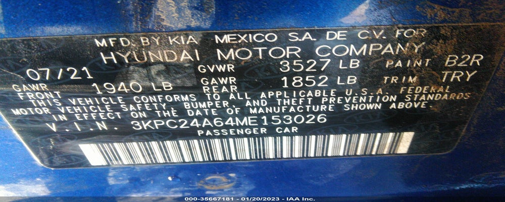 3KPC24A64ME153026 2021 HYUNDAI ACCENT photo no. 9