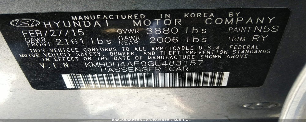 KMHDH4AE9GU483157 2016 HYUNDAI ELANTRA photo no. 9