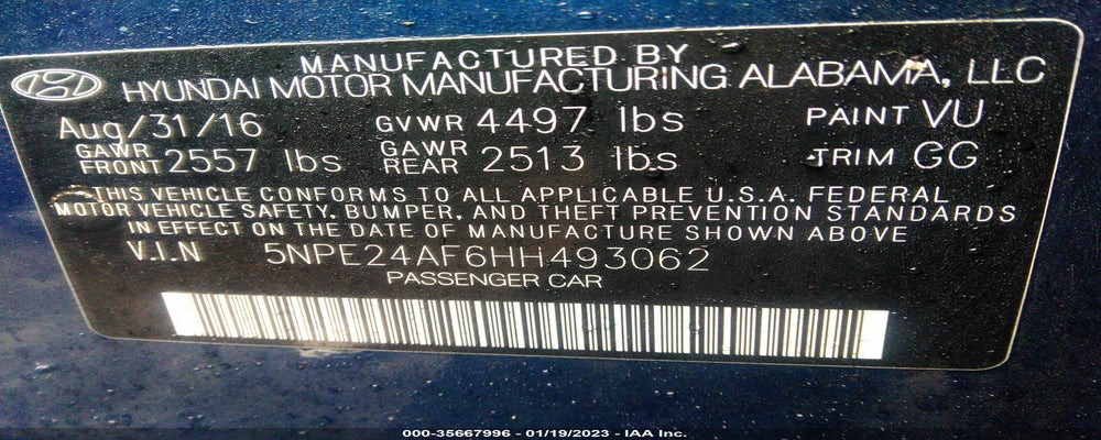 5NPE24AF6HH493062 2017 HYUNDAI SONATA photo no. 9