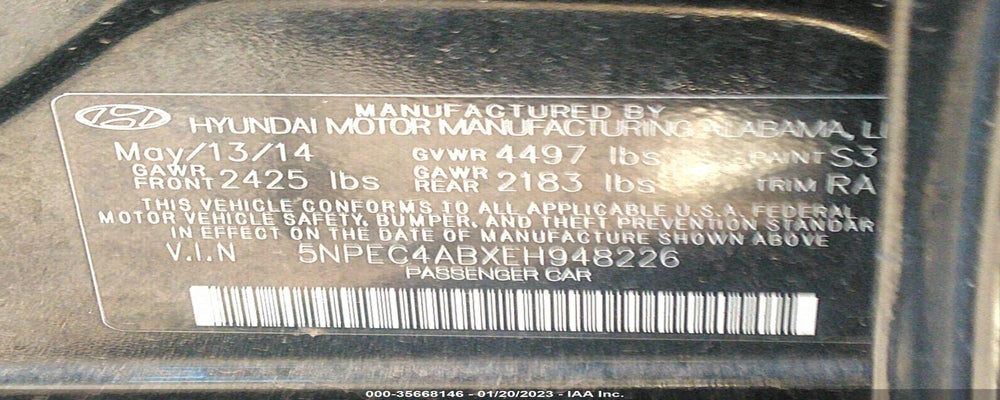 5NPEC4ABXEH948226 2014 HYUNDAI SONATA photo no. 9
