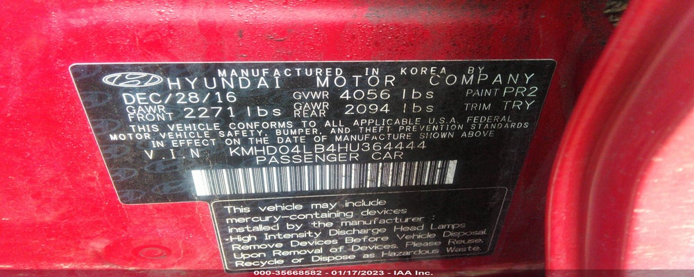 KMHD04LB4HU364444 2017 HYUNDAI ELANTRA photo no. 9