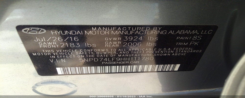 5NPD74LF9HH111780 2017 HYUNDAI ELANTRA photo no. 9