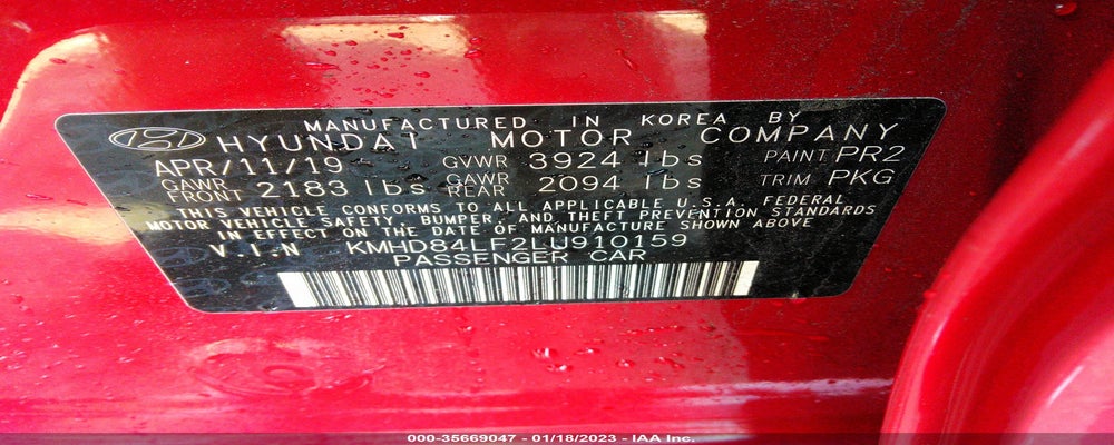 KMHD84LF2LU910159 2020 HYUNDAI ELANTRA photo no. 9