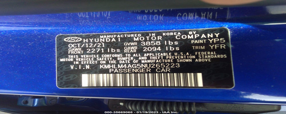 KMHLM4AG5NU265223 2022 HYUNDAI ELANTRA photo no. 9