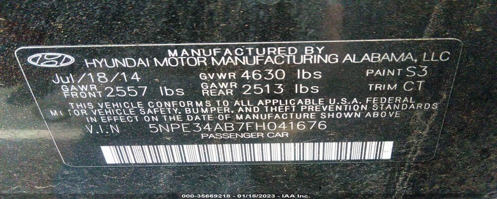 5NPE34AB7FH041676 2015 HYUNDAI SONATA photo no. 9
