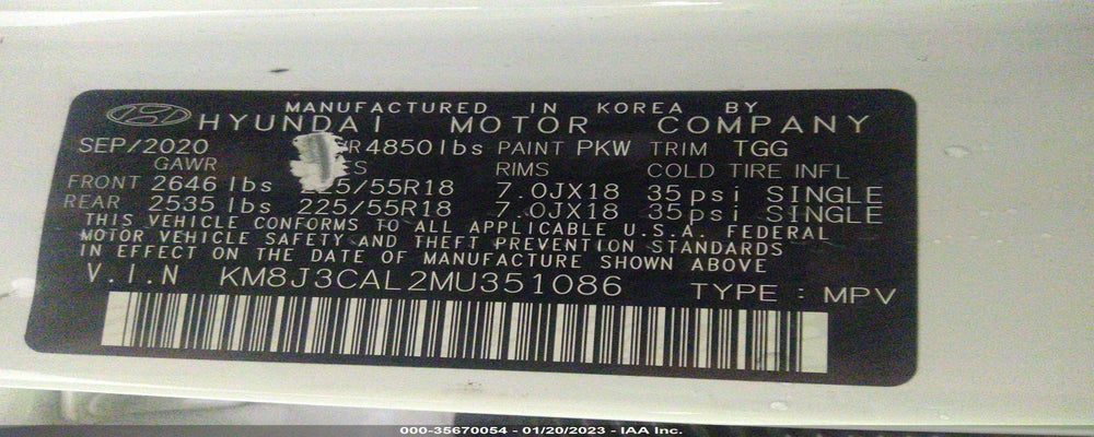 KM8J3CAL2MU351086 2021 HYUNDAI TUCSON photo no. 9