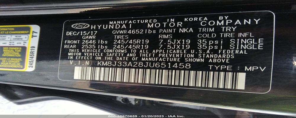 KM8J33A28JU651458 2018 HYUNDAI TUCSON photo no. 9