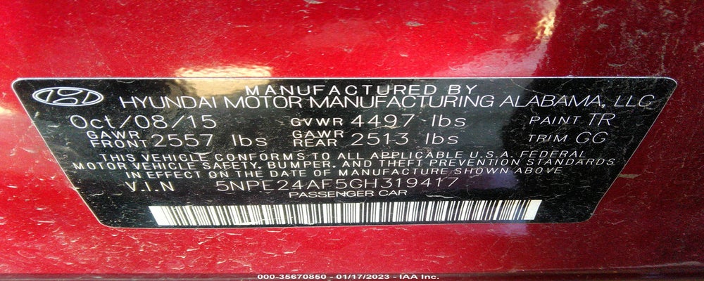 5NPE24AF5GH319417 2016 HYUNDAI SONATA photo no. 9