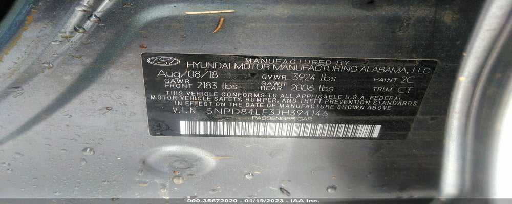 5NPD84LF3JH394146 2018 HYUNDAI ELANTRA photo no. 9