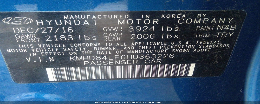 KMHD84LF6HU363226 2017 HYUNDAI ELANTRA photo no. 9
