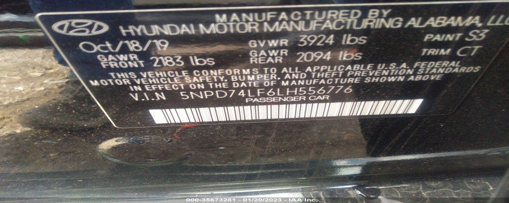 5NPD74LF6LH556776 2020 HYUNDAI ELANTRA photo no. 9