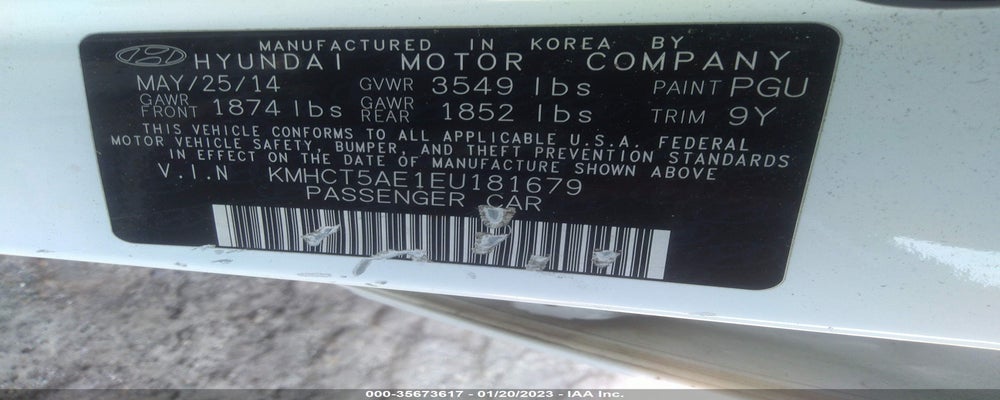 KMHCT5AE1EU181679 2014 HYUNDAI ACCENT photo no. 9