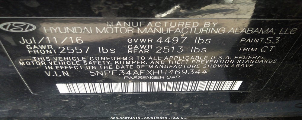 5NPE34AFXHH469344 2017 HYUNDAI SONATA photo no. 9