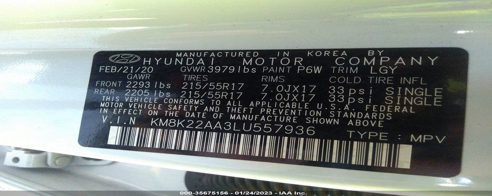 KM8K22AA3LU557936 2020 HYUNDAI KONA photo no. 9