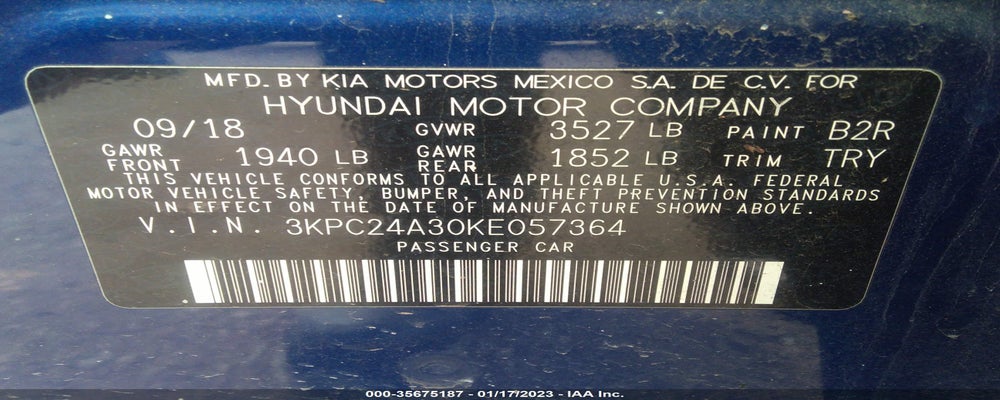 3KPC24A30KE057364 2019 HYUNDAI ACCENT photo no. 9