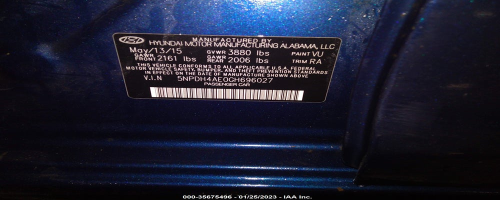 5NPDH4AE0GH696027 2016 HYUNDAI ELANTRA photo no. 9