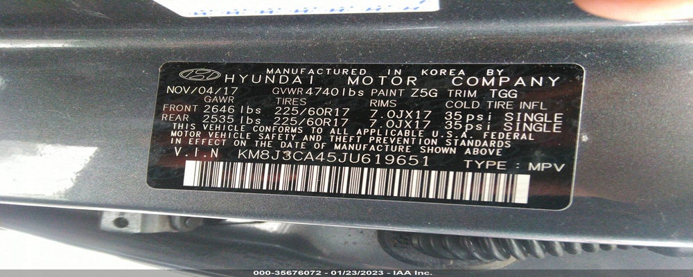 KM8J3CA45JU619651 2018 HYUNDAI TUCSON photo no. 9